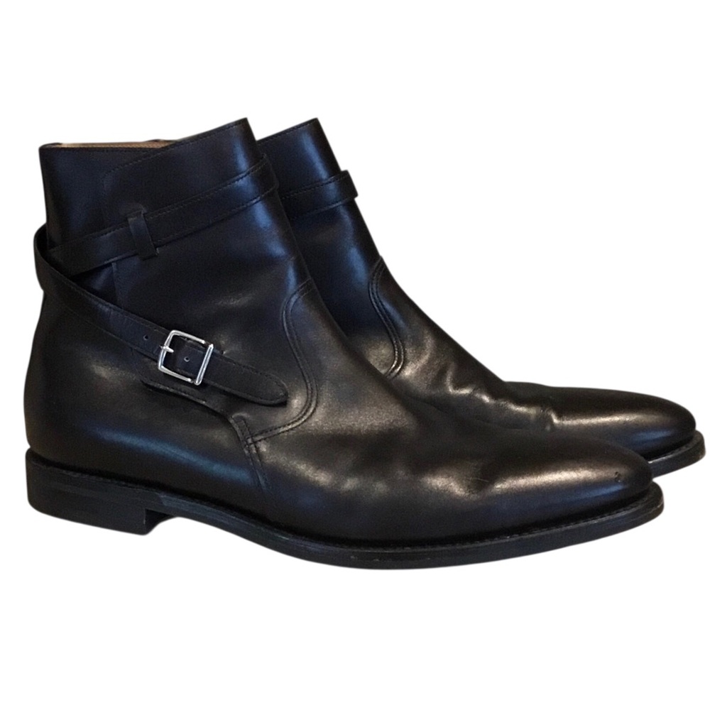 John Lobb Jodhpor II Black Leather Buckle Boots